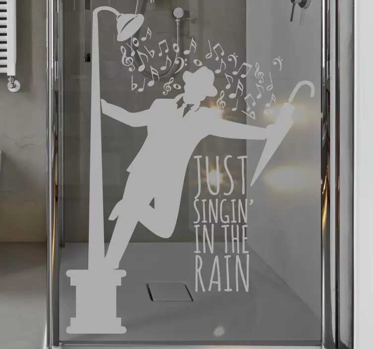 Adesivo box doccia singing in the rain - TenStickers