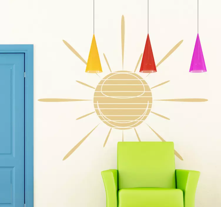 Sticker decorativo sole stilizzato - TenStickers