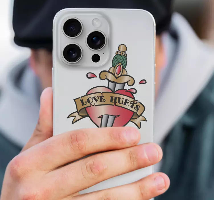 Sticker decorativo tattoo love hurts - TenStickers