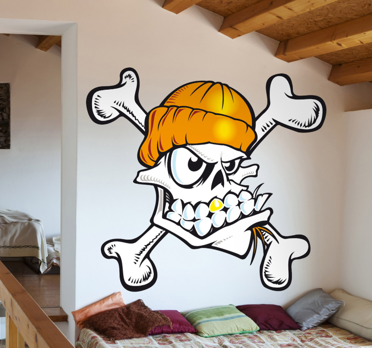 Sticker decorativo teschio skater - TenStickers