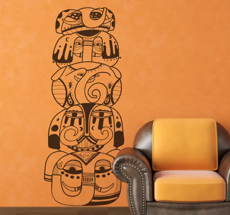 Sticker decorativo totem animali - TenStickers