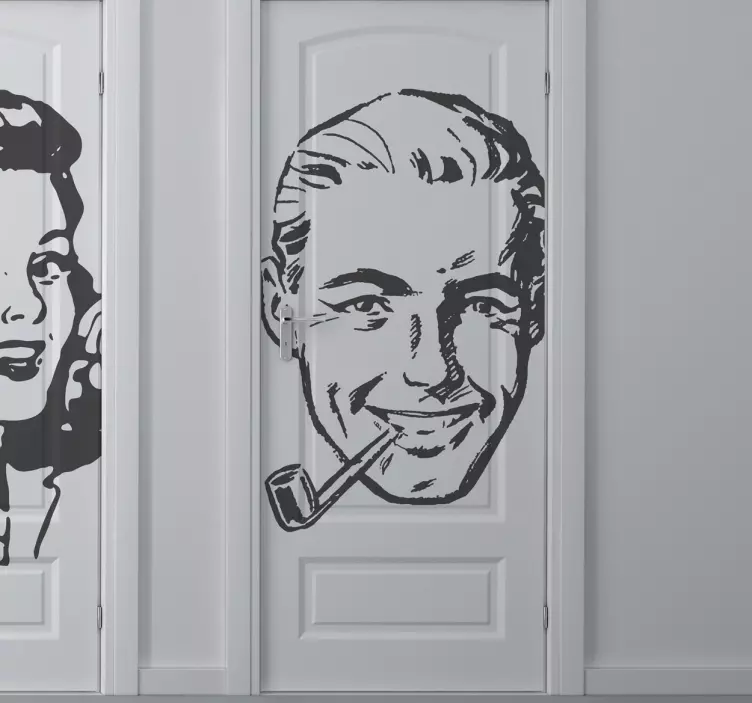 Sticker decorativo uomo con pipa - TenStickers