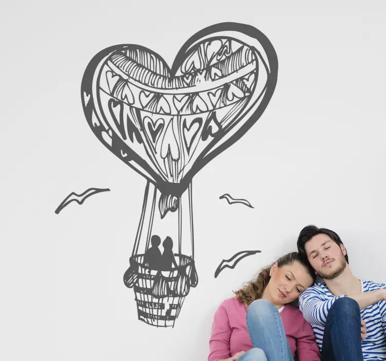 Sticker decorativo viaggio in mongolfiera - TenStickers