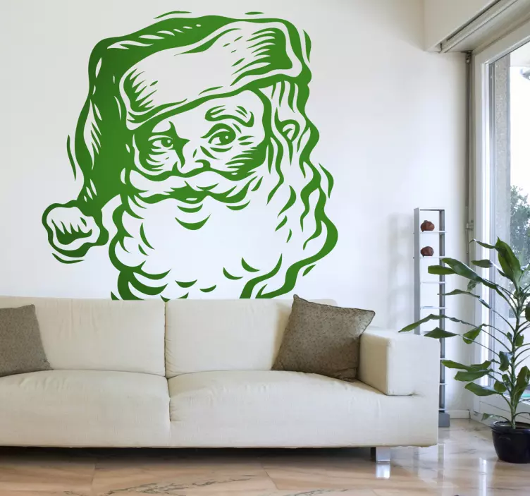 Sticker decorativo viso Babbo Natale 1 - TenStickers