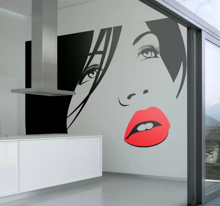 Sticker decorativo viso ragazza 10 - TenStickers