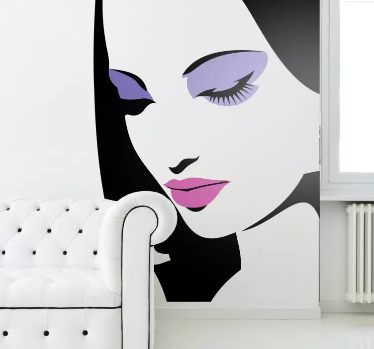 Sticker decorativo viso ragazza 20 - TenStickers