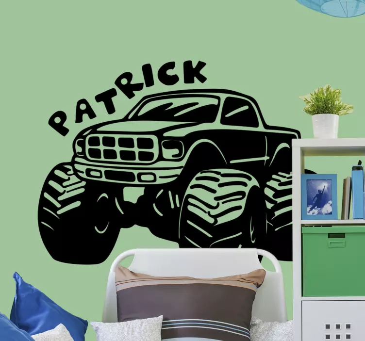 Adesivo murale design personalizzato di monster truck - TenStickers
