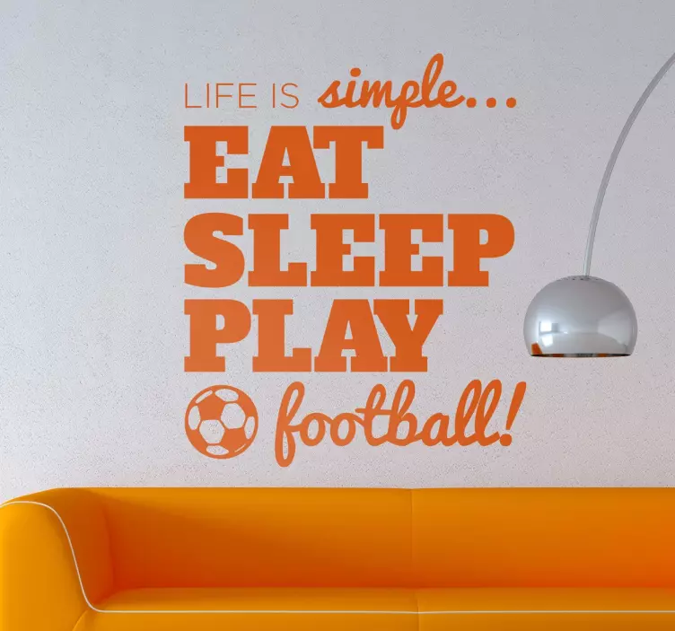 Sticker Eat Sleep Play Football - TenStickers