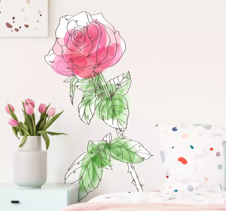 Adesivo elegante design a forma di rosa - TenStickers