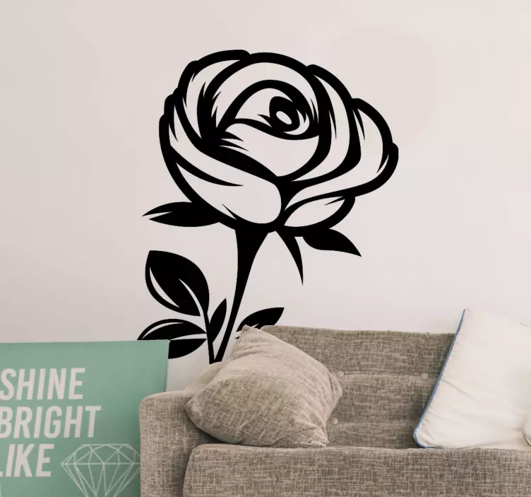 Adesivo fiore elegante rosa monocolore - TenStickers