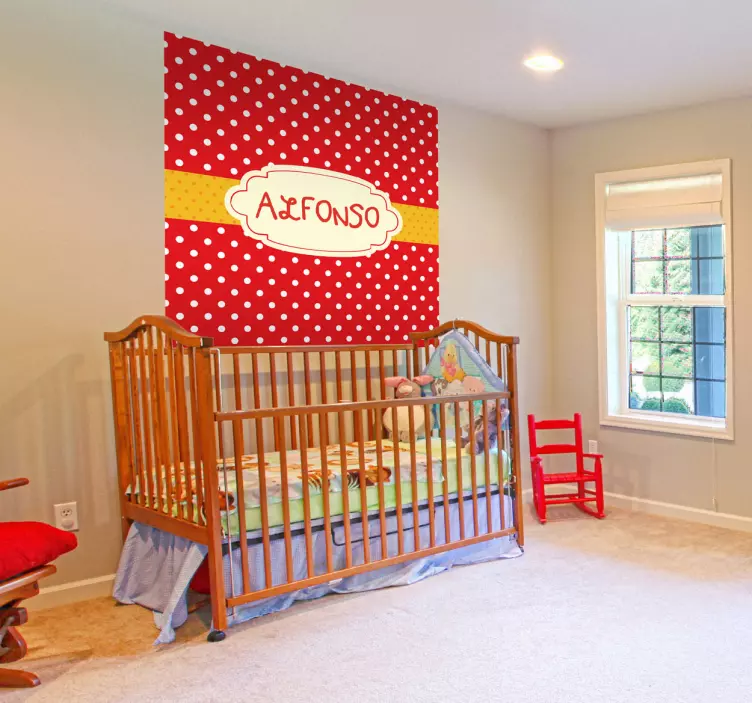 Sticker etichetta rossa e pois - TenStickers