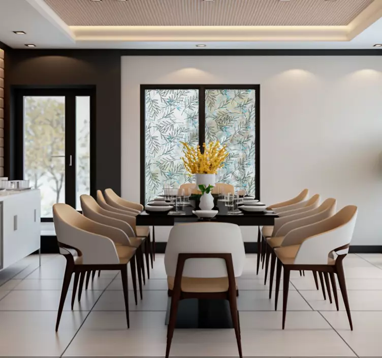 Adesivo per vetri foglie sottili - TenStickers