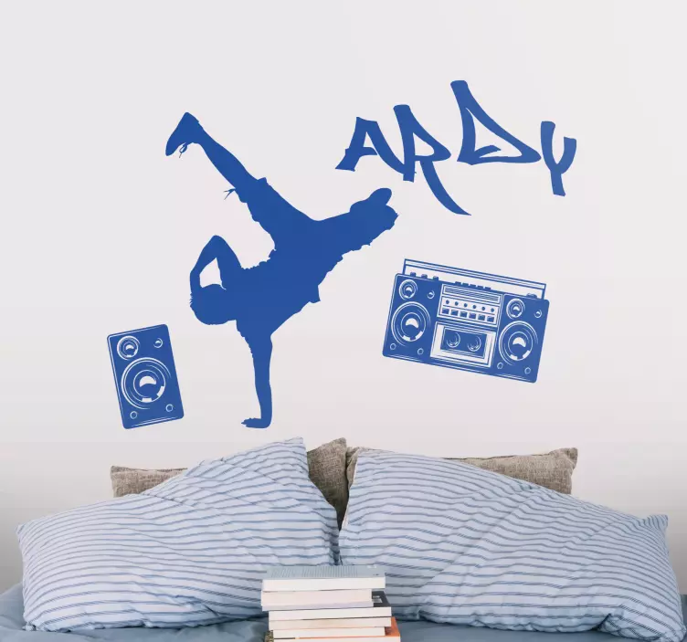 Adesivo musicale grafica dinamica del breakdancer - TenStickers