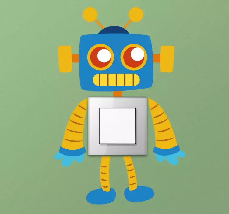Sticker interruttore per bambini robot - TenStickers