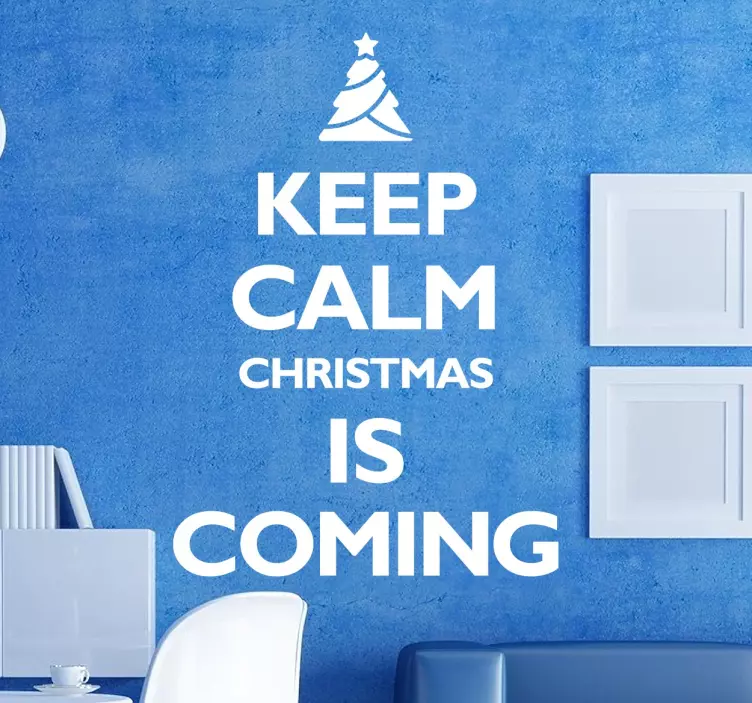 Sticker Keep Calm Christmas is coming - TenStickers