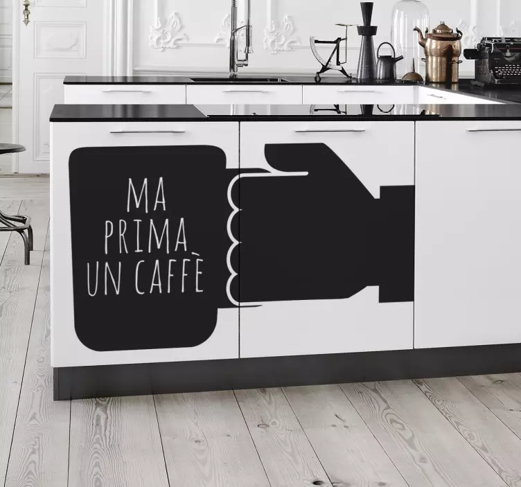 Sticker Ma Prima un Caffè - TenStickers
