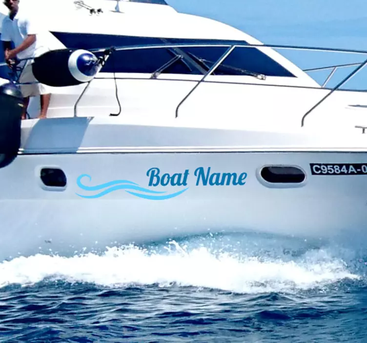 Adesivo murale mare per nome della barca personalizzata - TenStickers