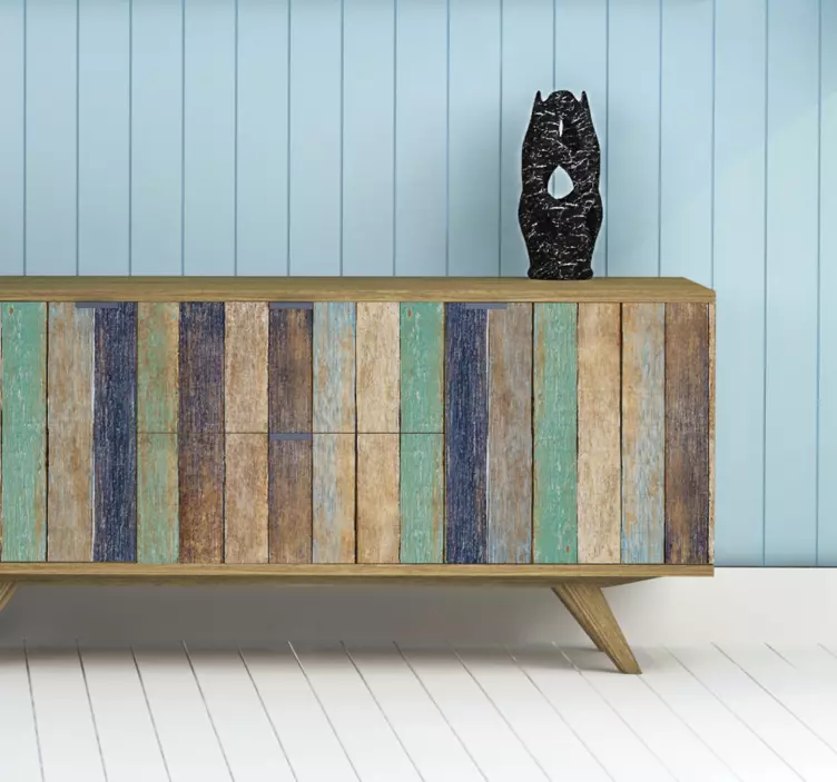 Carta adesiva per mobili legno blu estivo - TenStickers