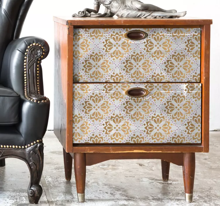 Adesivo per mobili mandala dorata - TenStickers