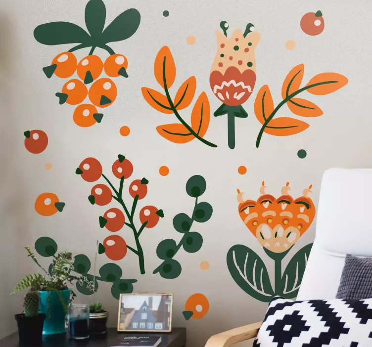 Adesivo fiore motivi floreali colorati - TenStickers