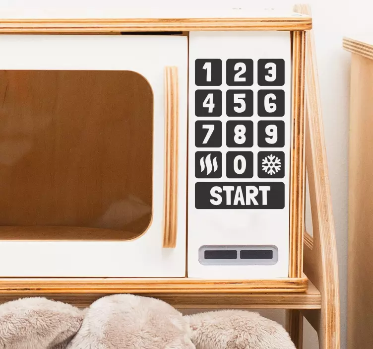Adesivo bambini pulsanti del forno a microonde - TenStickers