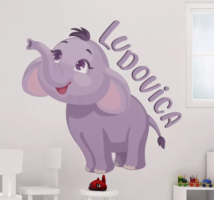 Sticker Elefantino personalizzato - TenStickers