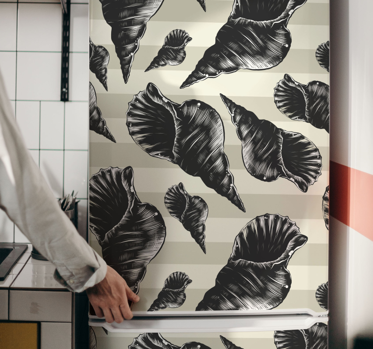 Pellicola adesiva per frigorifero di conchiglie illustrativi - TenStickers