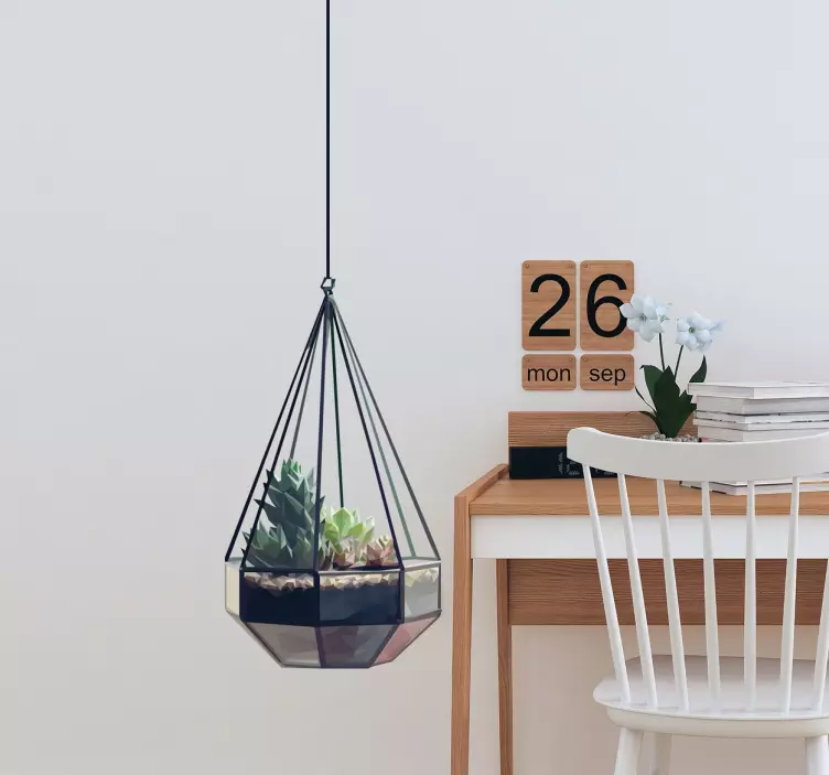 Sticker murale pianta appesa stile moderno - TenStickers