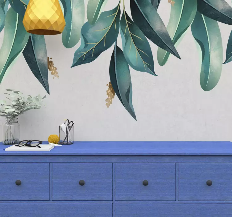 Adesivo murale pianta Foglie tropicali appese - TenStickers