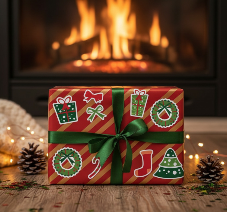 Sticker natalizio elementi classici di natale - TenStickers