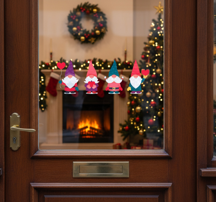 Sticker natalizio elfi di babbo natale - TenStickers