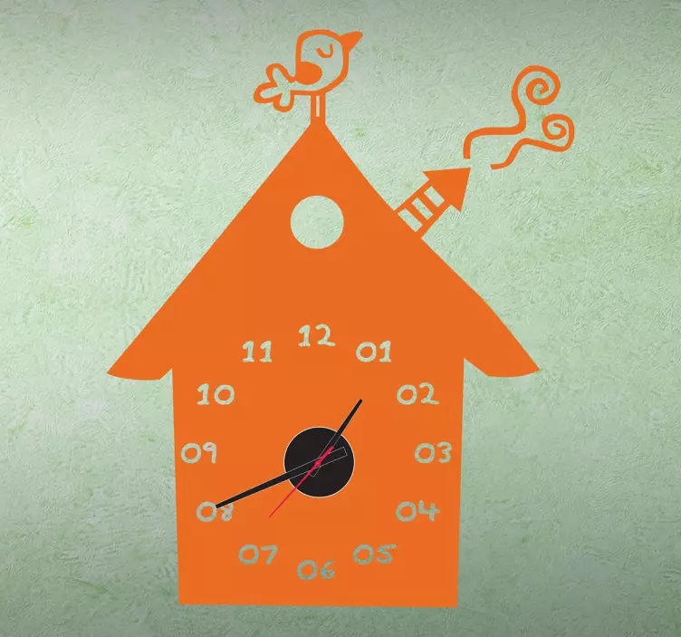 Sticker orologio bambini casa piccioni - TenStickers