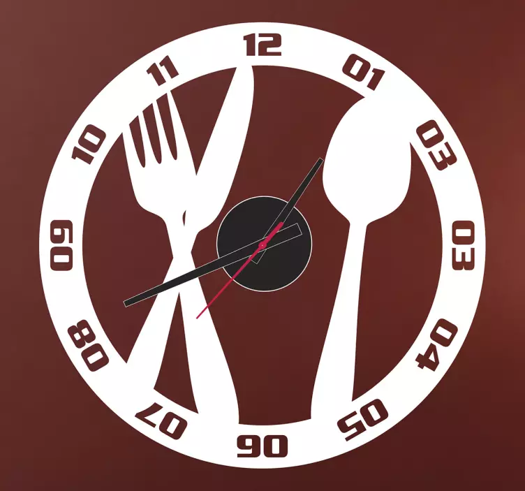 Sticker orologio coltello e forchetta - TenStickers