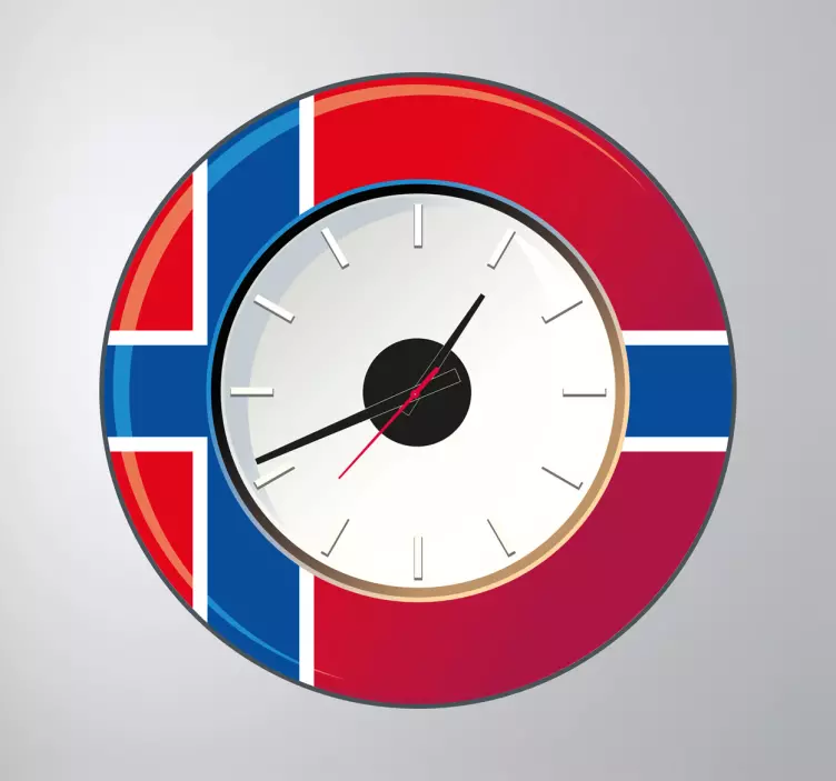 Sticker orologio muro Norvegia - TenStickers