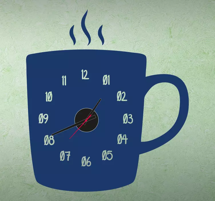 Sticker orologio tazza di caffé - TenStickers