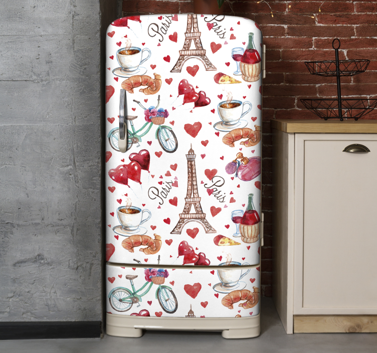 Adesivo per frigo conclusione romantica parigina - TenStickers
