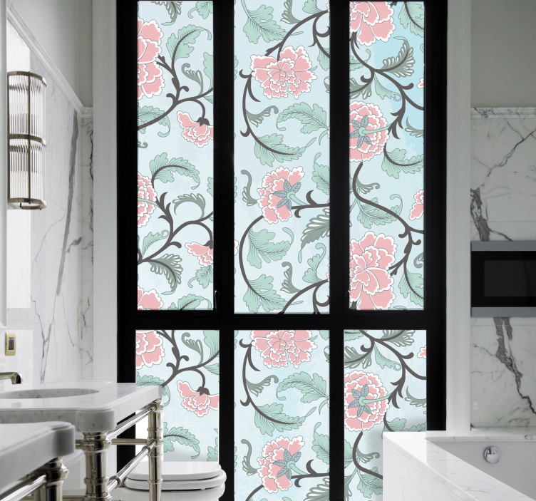 Pellicola privacy finestre fiori giapponese - TenStickers