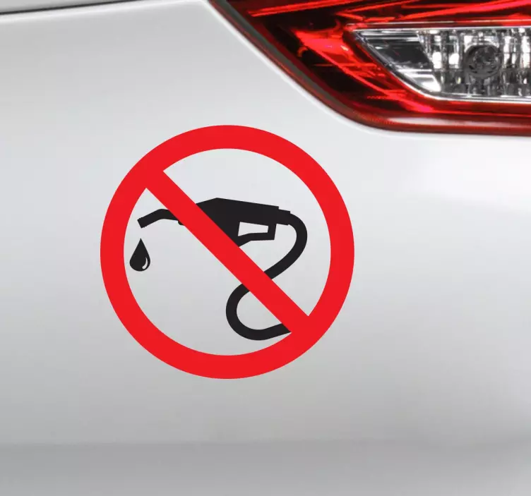 Sticker per auto logo no benzina - TenStickers