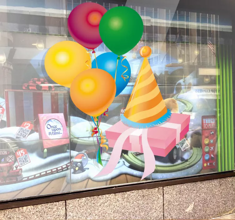 Sticker per vetrina palloncini festa - TenStickers