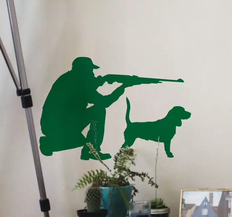 Adesivo persona Cacciatore e cane - TenStickers