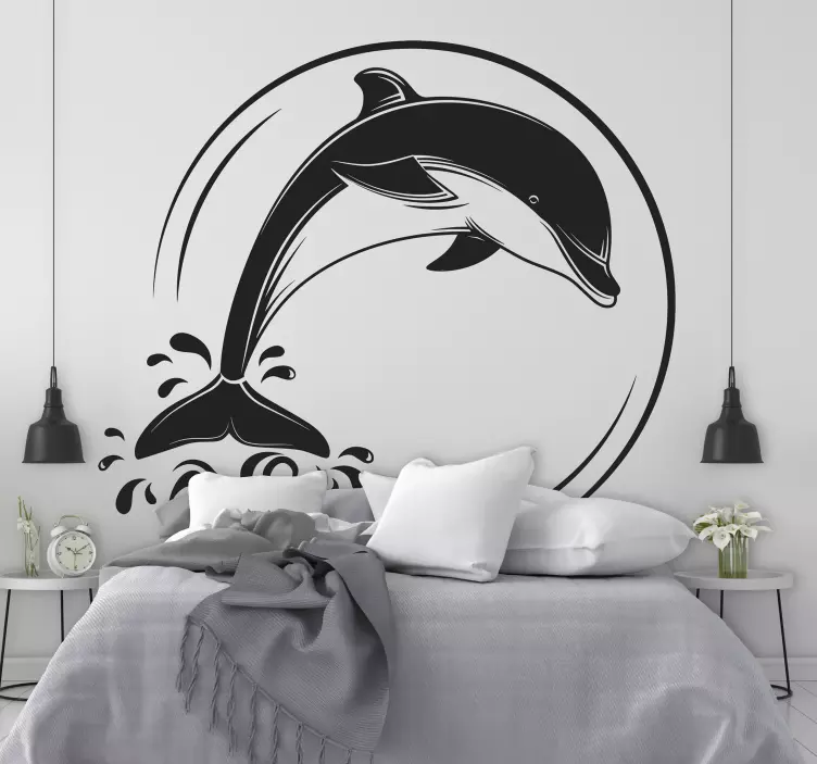 Adesivo pesce bagno ai delfini - TenStickers