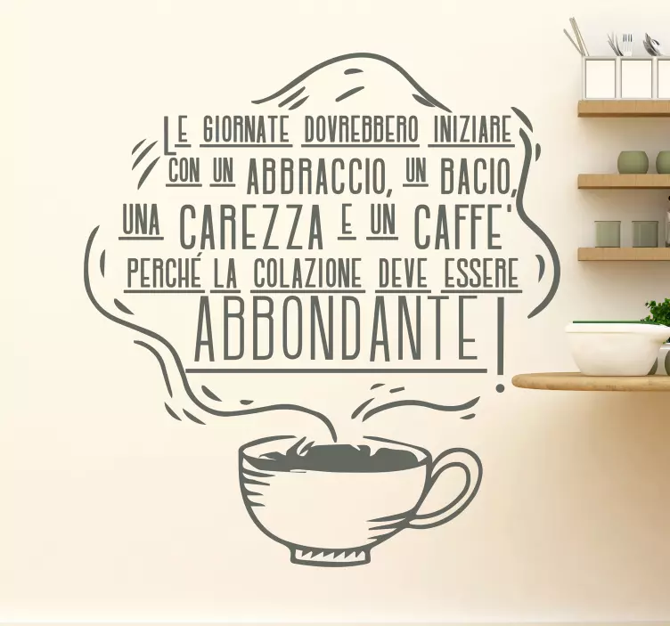Adesivo da parete cucina con frase motivazionale - TenStickers