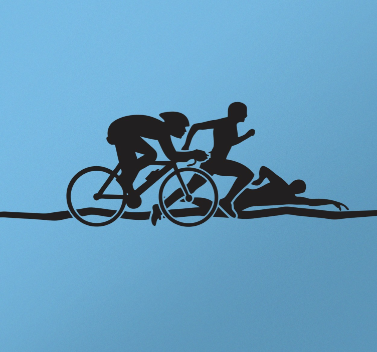 Sticker Silhouette  Triathlon - TenStickers