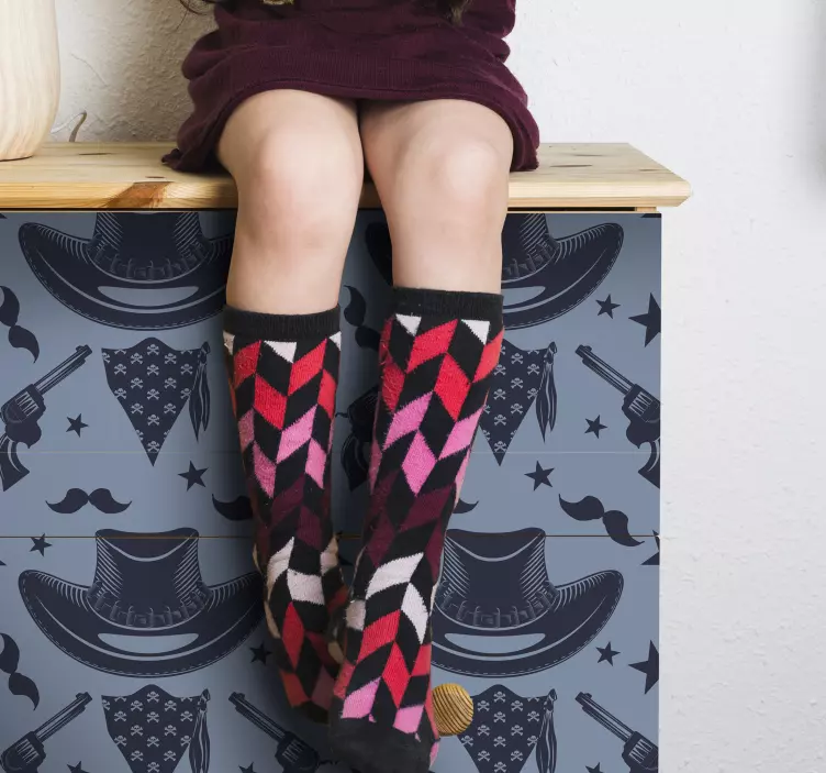 Adesivo murale stampa a tema cowboy - TenStickers