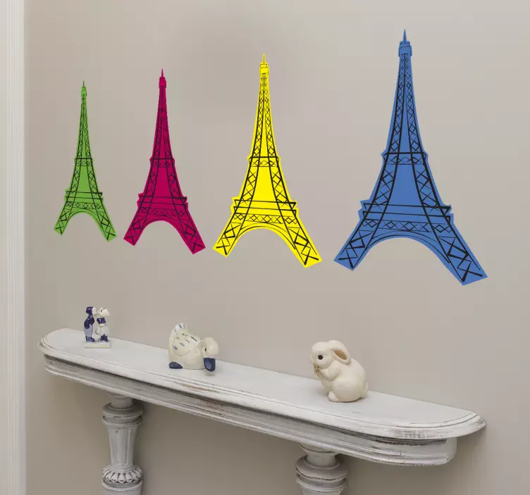 Sticker Torre Eiffel stile pop art - TenStickers