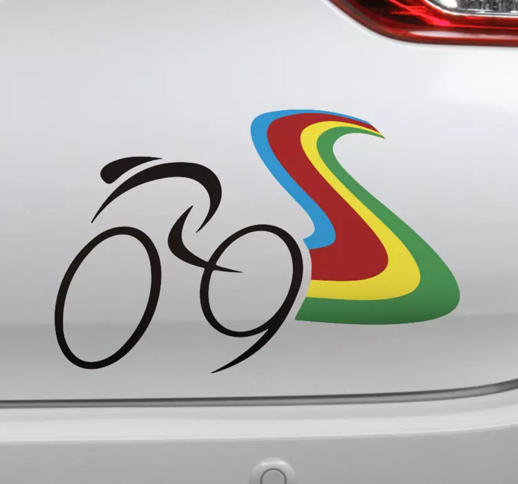 Adesivo auto ciclismo campione del mondo - TenStickers