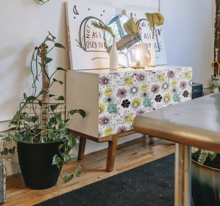 Adesivo per mobili con fiori sbocciati - TenStickers