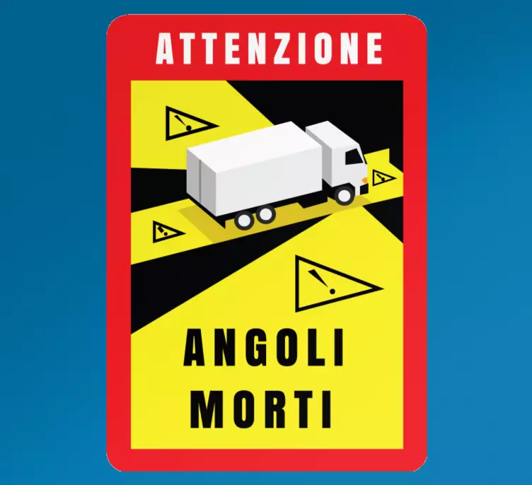 Adesivo Attenzione punti ciechi in italiano - TenStickers