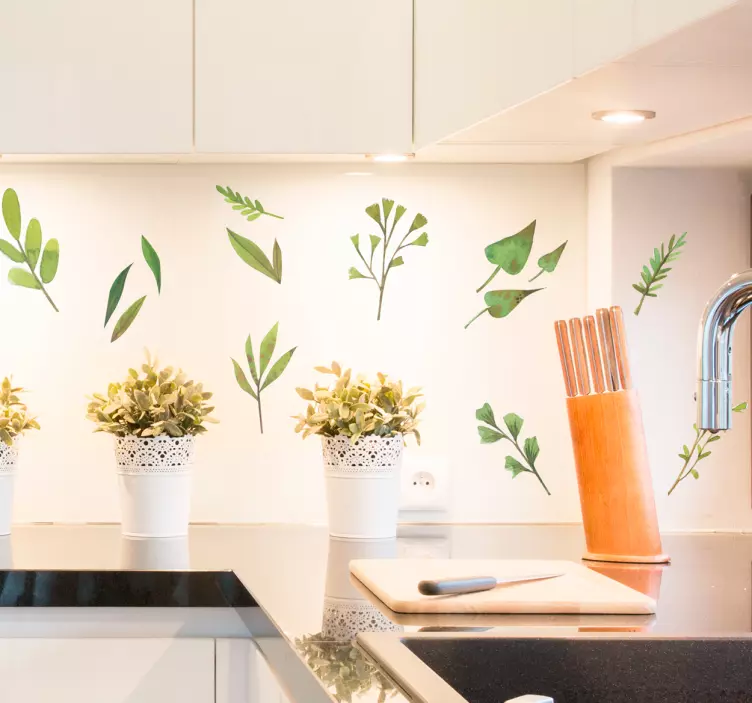 Stickers foglie acquarello - TenStickers