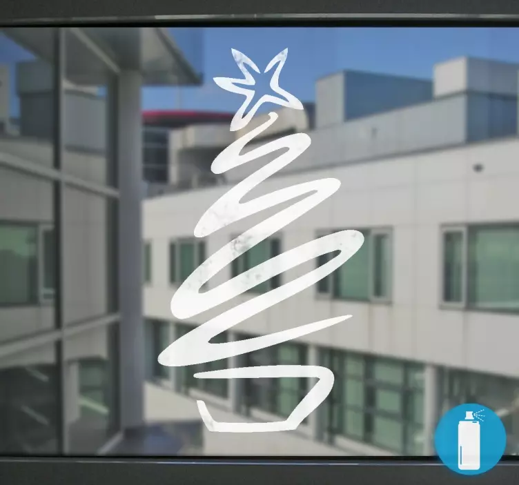 Vetrofania Albero di Natale Effetto Neve - TenStickers